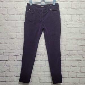 J McLaughlin Dark Purple Velvety Pants Womens 4 Skinny Casual Travel‎ Preppy Fun